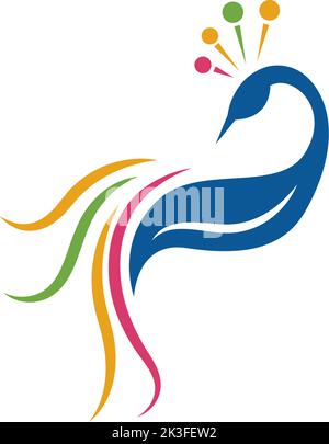Design-Vorlage für die Illustration des Pfauensymbols Stock Vektor