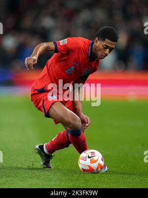 Der englische Jude Bellingham während des Spiels der UEFA Nations League im Wembley Stadium, London. Bilddatum: Montag, 26. September 2022. Stockfoto