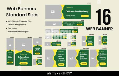 Webbundle-Banner für Leckerbissen im Restaurant für Social Media-Beiträge Stock Vektor