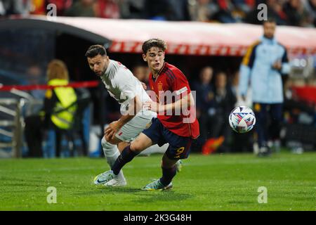 Zaragoza, Spanien. 24. September 2022. Gavi (ESP) Fußball/Fußball : UEFA Nations League Gruppenphase für das letzte Turnier Gruppe A2 Matchday 5 zwischen Spanien 1-2 Schweiz im Estadio de La Romareda in Zaragoza, Spanien . Quelle: Mutsu Kawamori/AFLO/Alamy Live News Stockfoto