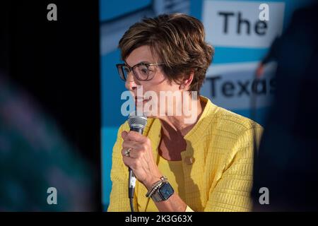 Austin, TX, USA. 24. September 2022. Die Kanzlerin des San Jacinto College BRENDA HELLYER während einer Interviewsitzung beim jährlichen Texas Tribune Festival in der Innenstadt von Austin am 24. September 2022. (Bild: © Bob Daemmrich/ZUMA Press Wire) Stockfoto