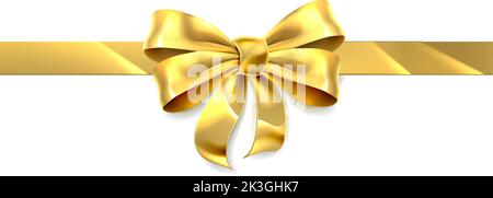 Geschenk Aus Gold Geschenkband Aus Goldenem Band Mit Schleife Stock Vektor