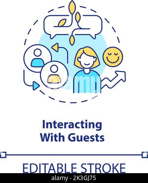 Interaktion mit Gästen – Konzeptsymbol Stock Vektor