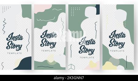 Story Vorlage Design abstrakte Hintergrundfarbe Vektor Linie Feed Stock Vektor