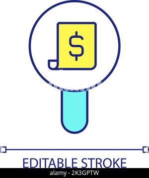 RGB-Farbsymbol für die Rechnungsanalyse Stock Vektor