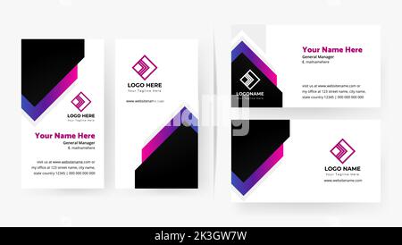 Editierbarer Inhalt des modernen Layout-Design Visitenkarte für Unternehmen und Unternehmen portait und Landschaft Ausrichtung sauber und Farbverlauf Hintergrundfarbe Stock Vektor