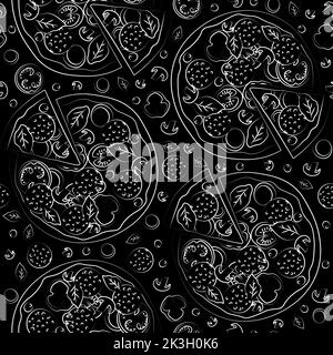 Trendige Vektor-Pizza-Muster für Pizzeria Stock Vektor