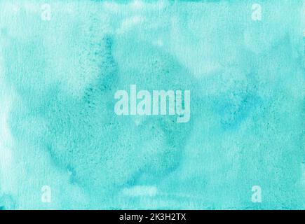 Aquarell hellcyan blauer Hintergrund Malerei. Stockfoto