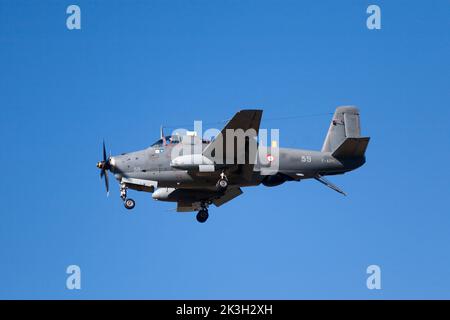 Morlaix, Frankreich - September 18 2022: Die Bréguet Br.1050 Alizé ist ein französisches Trägerflugzeug gegen U-Boot-Kriegsführung. Stockfoto