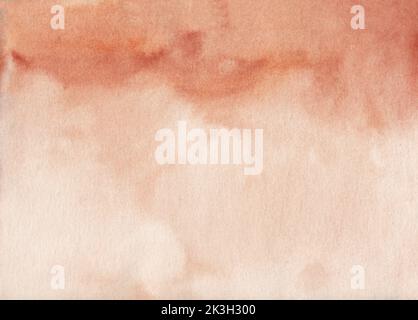 Aquarell hellbraun Verlauf Hintergrundstruktur. Stockfoto