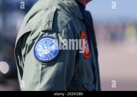 Morlaix, Frankreich - September 18 2022: Pilot der französischen Marine Aviation (Französisch: Force de l'aéronautique navale). Stockfoto