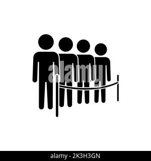 Personen in Warteschlange Konzept Zeichen isoliert auf weißem Hintergrund Vektor Stock Vektor