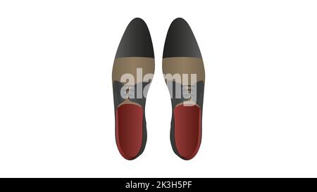 Klassische Herrenschuhe isoliert auf weißem Hintergrund, modische Herrenschuhe Vektor-Illustration, Satz realistische Herrenschuhe Stock Vektor