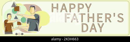 Textschild zeigt Morgen ist Freitag an. Wort, das zur Jahreszeit geschrieben wurde, um Väter auf der ganzen Welt zu feiern Stockfoto