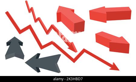 Pfeilsatz isoliert auf weißem Hintergrund. Flacher Stil. Pfeilsymbol Stock Vektor