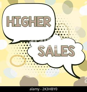 Konzeptdarstellung höherer Umsatz, Geschäftskonzept die durchschnittlich verkauften Produkte und Dienstleistungen eines Unternehmens sind gewachsen Stockfoto