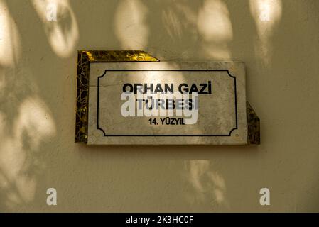 Bursa, Türkei - September 17 2022 : Gründer des Osmanischen Reiches, Osman Gazi's Grab (Turbe) Stockfoto