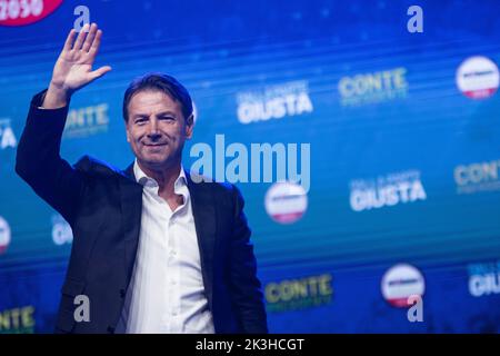 Rom, Italien. 23. September 2022. (Archiv Giuseppe Conte) der Führer der fünf-Sterne-Bewegung (M5s) Giuseppe Conte, ehemaliger Premierminister und drittgrößte politische Partei bei den Parlamentswahlen vom 25. September, gewann 15, 55 % der Stimmen in Rom. (Foto: Andrea Ronchini/Pacific Press) Quelle: Pacific Press Media Production Corp./Alamy Live News Stockfoto