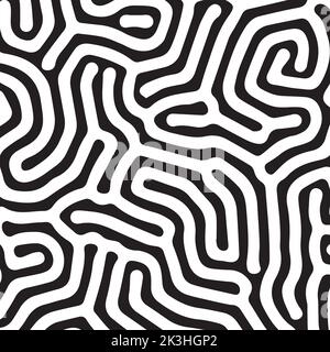 Schwarze abstrakte organische Turing Patern Stock Vektor