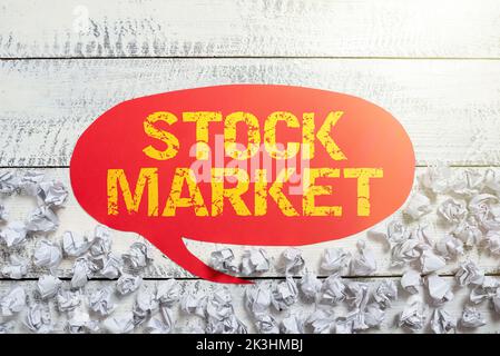 Konzeptionelle Darstellung des Aktienmarktes. Konzeptfoto bestimmter Markt, in dem Aktien und Anleihen gehandelt oder ausgekauft werden Stockfoto