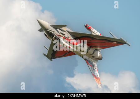 Eurofighter Typhoon der österreichischen Luftwaffe bei gelegentlichen Lackierungen Stockfoto