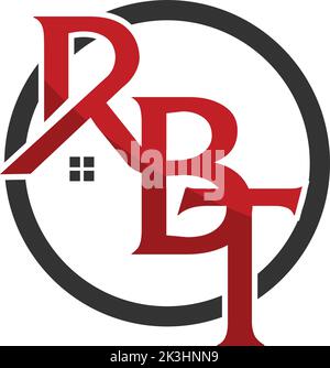 Immobilien Dach Haus Logo Buchstabe rbt Stock Vektor