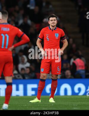 London, Großbritannien. 26. September 2022. Harry Maguire (England) beim Spiel der UEFA Nations League Group A3 von England gegen Deutschland im Wembley Stadium, London, Großbritannien, am 26.. September 2022. Kredit: Paul Marriott/Alamy Live Nachrichten Stockfoto
