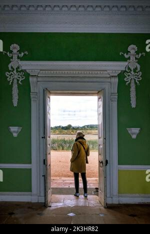 Bowling Greed House Interieur in Wrest Park Gardens Silsoe Bedfordshire UK Stockfoto