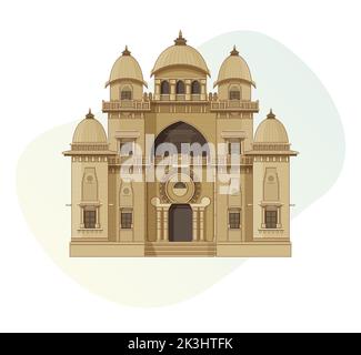 Kalkutta City - Belur Math - Icon Illustration als EPS 10 Datei Stock Vektor