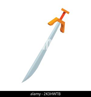 Cartoon-Spiel Schwert, Schwerter im flachen Stil, Cartoon-Schwert für ein Spiel auf weißem Hintergrund, Vektor-Illustration Stock Vektor