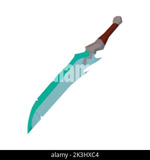 Cartoon-Spiel Schwert, Schwerter im flachen Stil, Cartoon-Schwert für ein Spiel auf weißem Hintergrund, Vektor-Illustration Stock Vektor
