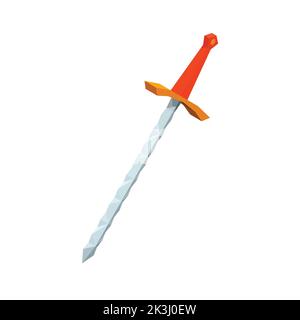 Cartoon-Spiel Schwert, Schwerter im flachen Stil, Cartoon-Schwert für ein Spiel auf weißem Hintergrund, Vektor-Illustration Stock Vektor