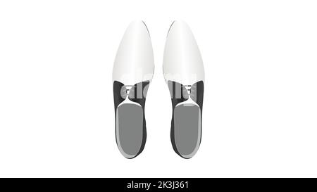 Klassische Herrenschuhe isoliert auf weißem Hintergrund, modische Herrenschuhe Vektor-Illustration Stock Vektor