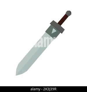 Cartoon-Spiel Schwert, Schwerter im flachen Stil, Cartoon-Schwert für ein Spiel auf weißem Hintergrund, Vektor-Illustration Stock Vektor