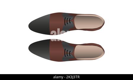 Klassische Herrenschuhe isoliert auf weißem Hintergrund, modische Herrenschuhe Vektor-Illustration, Satz realistische Herrenschuhe Stock Vektor
