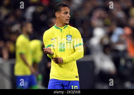 LE HAVRE - Antony von Brasilien während des Internationalen Freundschaftsspiel zwischen Brasilien und Ghana im Stade Oceane am 23. September 2022 in Le Havre, Frankreich. ANP | Dutch Height | Gerrit van Keulen Stockfoto