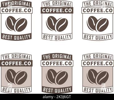 Symbol für Kaffeebohnen auf weißem Hintergrund isoliert Stock Vektor