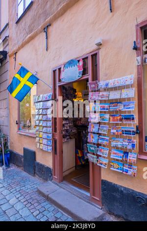 Souvenirladen, Köpmansgatan, Gamla Stan, Stockholm, Schweden Stockfoto