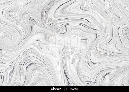 Graue abstrakte Textur mit Wirbel- und Marmoreffekt, nahtlose Abstraktion, Aquarell-Marmormuster. Bunte flüssige Farbe Hintergründe. Stoff, Geschenk Stockfoto