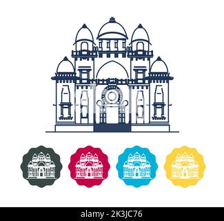 Kalkutta City - Belur Math - Icon Illustration als EPS 10 Datei Stock Vektor