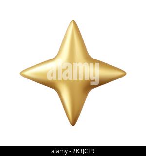 3D Gold-Stern-Symbol Stock Vektor
