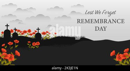 Remembrance Day – horizontale Bannerdarstellung Stock Vektor