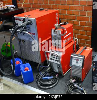 Automatische Schweißwechselrichter Jackle, Deutschland, auf Stand gestellt. Branchenmesse. 17. November 2021. Kiew, Ukraine Stockfoto