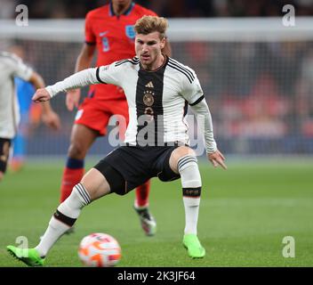 LONDON ENGLAND - SEPTEMBER 26 : Timo Werner (Chelsea) aus Deutschland während des UEFA Nations League - Gruppe A3-Spiels zwischen England und Deutschland in Wemble Stockfoto