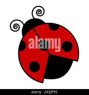 Flaches Bild eines Marienkäfer. Vektorgrafik Stock Vektor