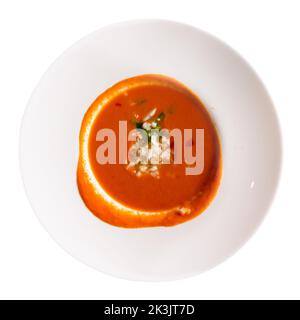 Tomatensuppe Gazpacho: Traditionelles Gericht der spanischen Küche Stockfoto