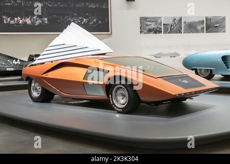 BILBAO, SPANIEN-10. SEPTEMBER 2022: 1970 Lancia Stratos Zero (von Bertone) Stockfoto