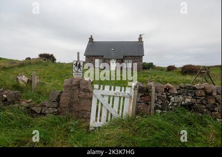 September 2022: Isle of Canna, Inner Hebrides, Schottland die Schule Stockfoto