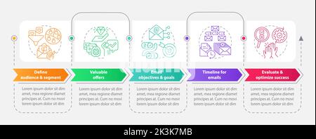 Infografik zur Kampagne „Lead Nurturing“ mit Rechteck Stock Vektor