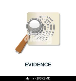 Symbol „Nachweis“. 3D Illustration aus der Kriminalsammlung. Creative Evidence 3D-Symbol für Webdesign, Vorlagen, Infografiken und mehr Stock Vektor
